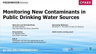 Freshwater Science: Monitoring New Contaminants in Public Drinking Water Sources