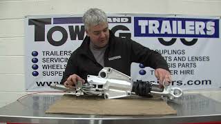 How a current Bradley braked over run trailer coupling works