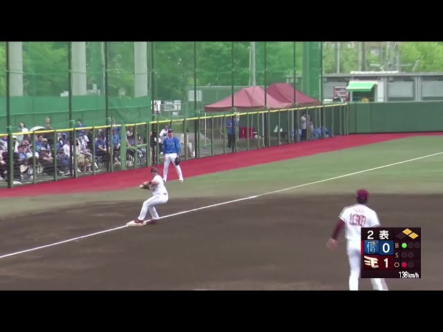 【ファーム】イーグルス・平良竜哉 三塁線を抜けそうな打球を上手くさばいてダブルプレー!! 2025年6月4日 東北楽天ゴールデンイーグルス 対 横浜DeNAベイスターズ