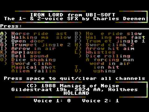 Maniacs of Noise sound-effects from C64 Games
