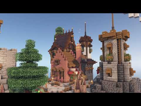 Fantasy Mountain Store - Minecraft Build Process