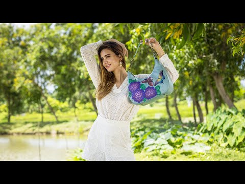 Anuschka Hand-Painted & Embroidered Leather Hobo - Pretty Garden