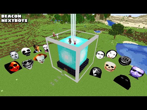 SURVIVAL BEACON HOUSE WITH 100 NEXTBOTS in Minecraft - Gameplay - Coffin Meme
