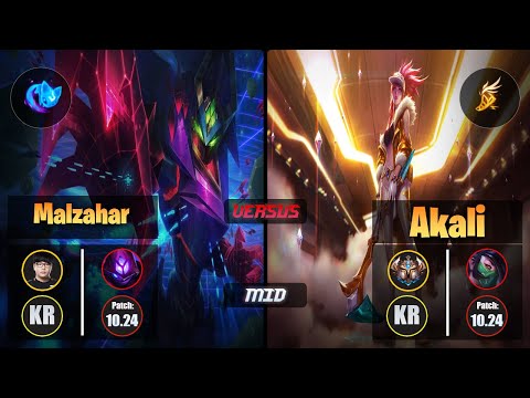 Lava MALZAHAR (Mid) [Summon Aery] VS AKALI - Challenger KR Patch 10.24