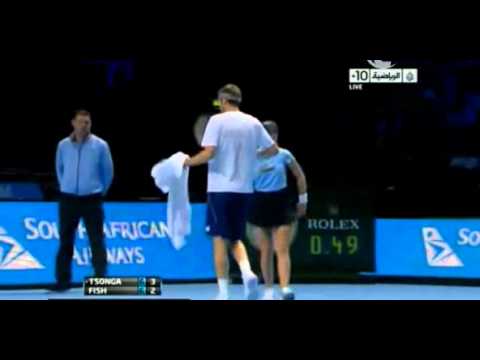 Barclays ATP World Tour Finals 2011   tsonga wins 1 set vs fish