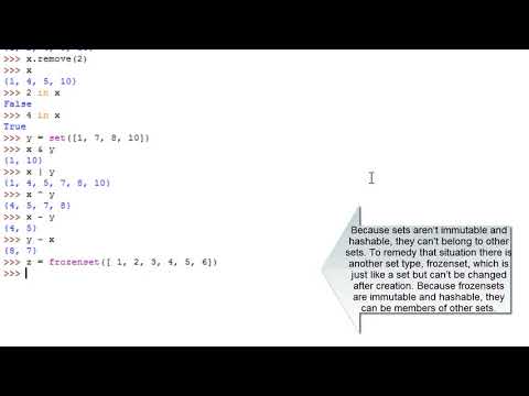 Python Tutorial 2021 Lesson 10 Sets