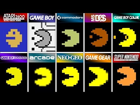 Pac-Man (1980) Atari2600 vs GB vs C64 vs DOS vs GBC vs GBA vs Arcade vs GameGear vs SNES vs NPC