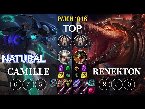 DMO Natural Camille vs Renekton Top - KR Patch 10.16
