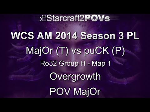 SC2 HotS - WCS AM 2014 S3 PL - MajOr vs puCK - Ro32 Group H - Map 1 - Overgrowth - MajOr