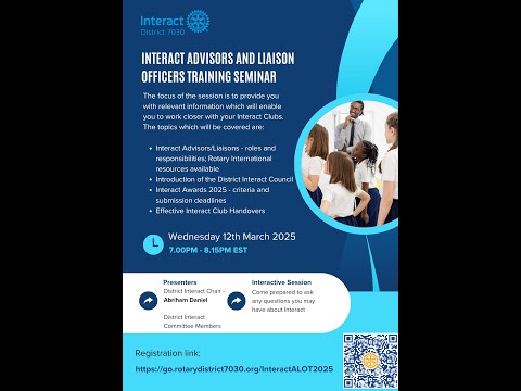 Rotary District 7030: Interact Advisors And Liaison Officers Training Seminar