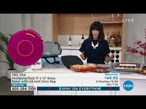 Wolfgang Puck 9 x 13 Zoll Glasauflaufform mit Deckel und Isolierung