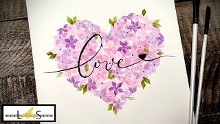 Valentine's Day Card! EASY Watercolor Flowers! love card! Valentine! How to make Heart! Easy Card!