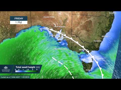 Cold front and swell conditions: southeastern Australia, 11 July 2019