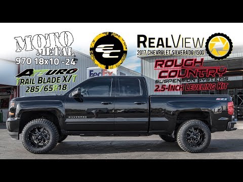 RealView - Leveled 2017 Chevy Silverado 1500 w/ 18x10 Moto Metal 970 & 285/65 Atturos