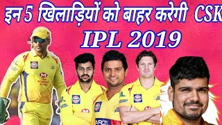 IPL 2019 CSK Team Squad List Of 5 Player Might Released BY CSK In IPL Mini Auction Trade 2019||