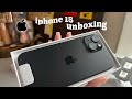 Iphone 15 Unboxing  Black 128 Gb Aesthetic Set Up Accessories Camera Test Review