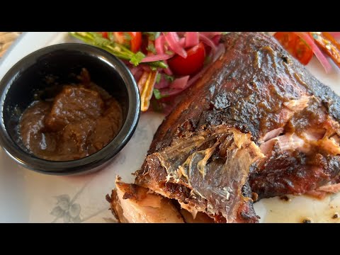 Homemade tamarind sauce and roasted tamarind marinated chicken