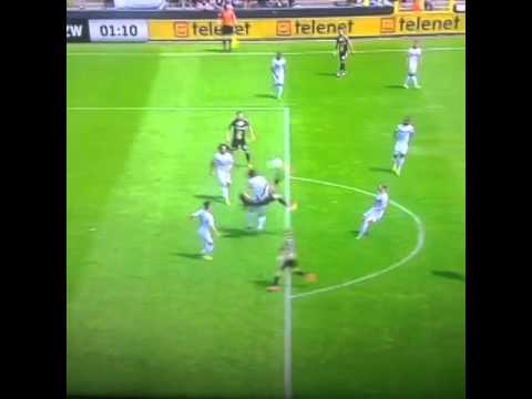 Lokeren - Zulte Waregem(2-1): Junior Dutra amazing bicycle goal (3/08/2014)