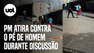 Policial militar atira no pé de homem durante discussão no Rio de Janeiro; veja vídeo
