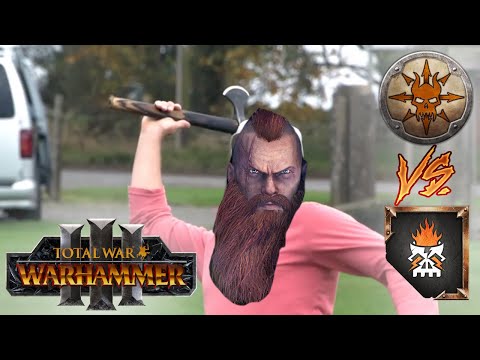 Norscan THROWING AXES | Chaos Dwarfs vs Norsca - Total War Warhammer 3