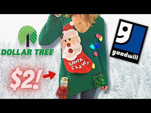 LIGHT UP Ugly Christmas Sweater Dollar Tree DIY