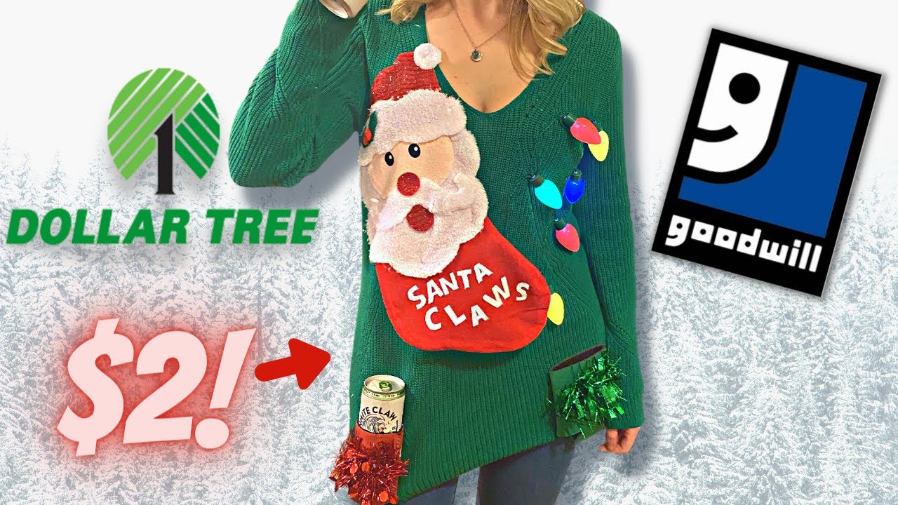 Watch video LIGHT UP Ugly Christmas Sweater Dollar Tree DIY Now LIGHT UP Ugly Christmas Sweater Dollar Tree DIY