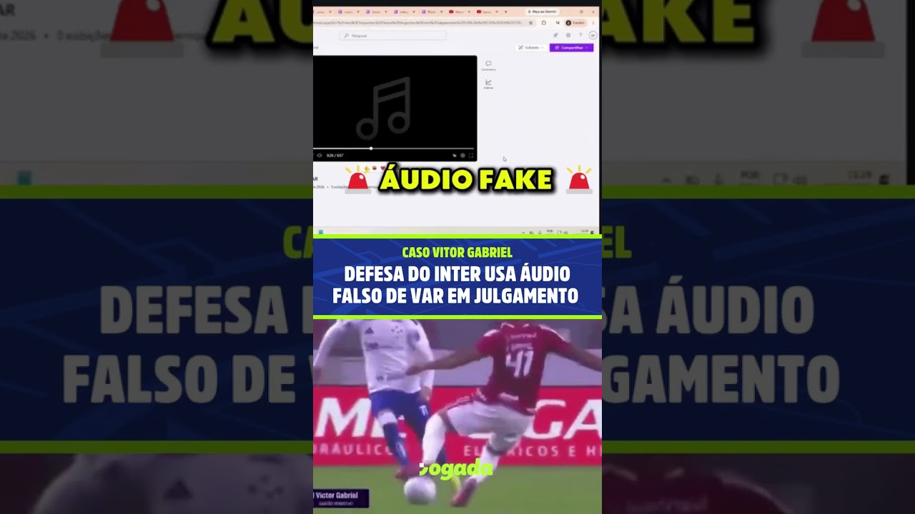Imagem da notícia Defesa do Internacional usa áudio falso de VAR em julgamento no caso Gabriel Pec