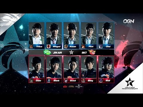 JAG vs SKT Game 1 Highlights - JIN AIR GREENWINGS vs SK TELECOM T1 - LCK Week 1 - SPRING 2016