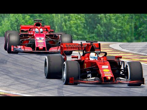 Ferrari F1 2019 vs Ferrari F1 2018 - Spa