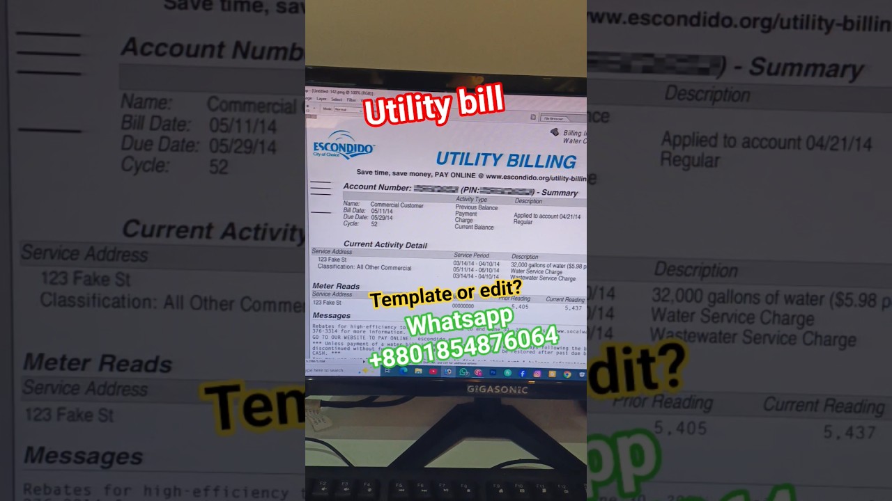 utility bill template or design#shorts #viral #utilitybills #template #designeducation #usa #florida