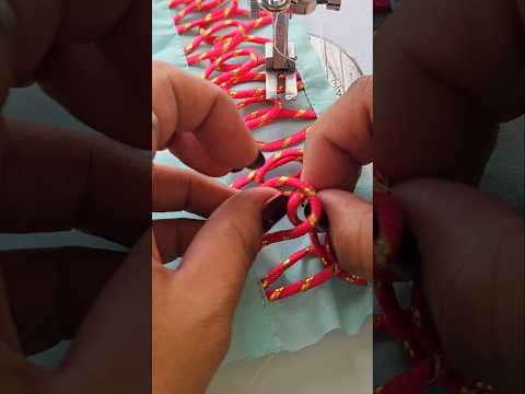 New Sewing Tips And Tricks For Sleeves Pattren Using Readymade Red String With Asmr Sounds #Shorts