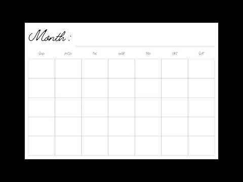 Free Printable Blank Monthly Calendar, Minimalist Template, Digital Calendar, A4/A5/Letter, Sun/Mon