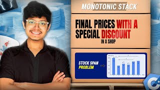 YouTube video '1475. Final Prices With a Special Discount in a Shop | Monotonic Stack | 2 Approaches'