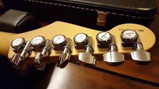 Video thumbnail for 2005 FENDER 60TH ANNIVERSARY AMERICAN STRAT USA STRATOCASTER DELUXE LOCKING TUNERS UP CLOSE REVIEW by Essex Recording Studios