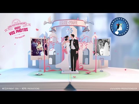 Album photo et vidéo de mariage en motion design 3D animé