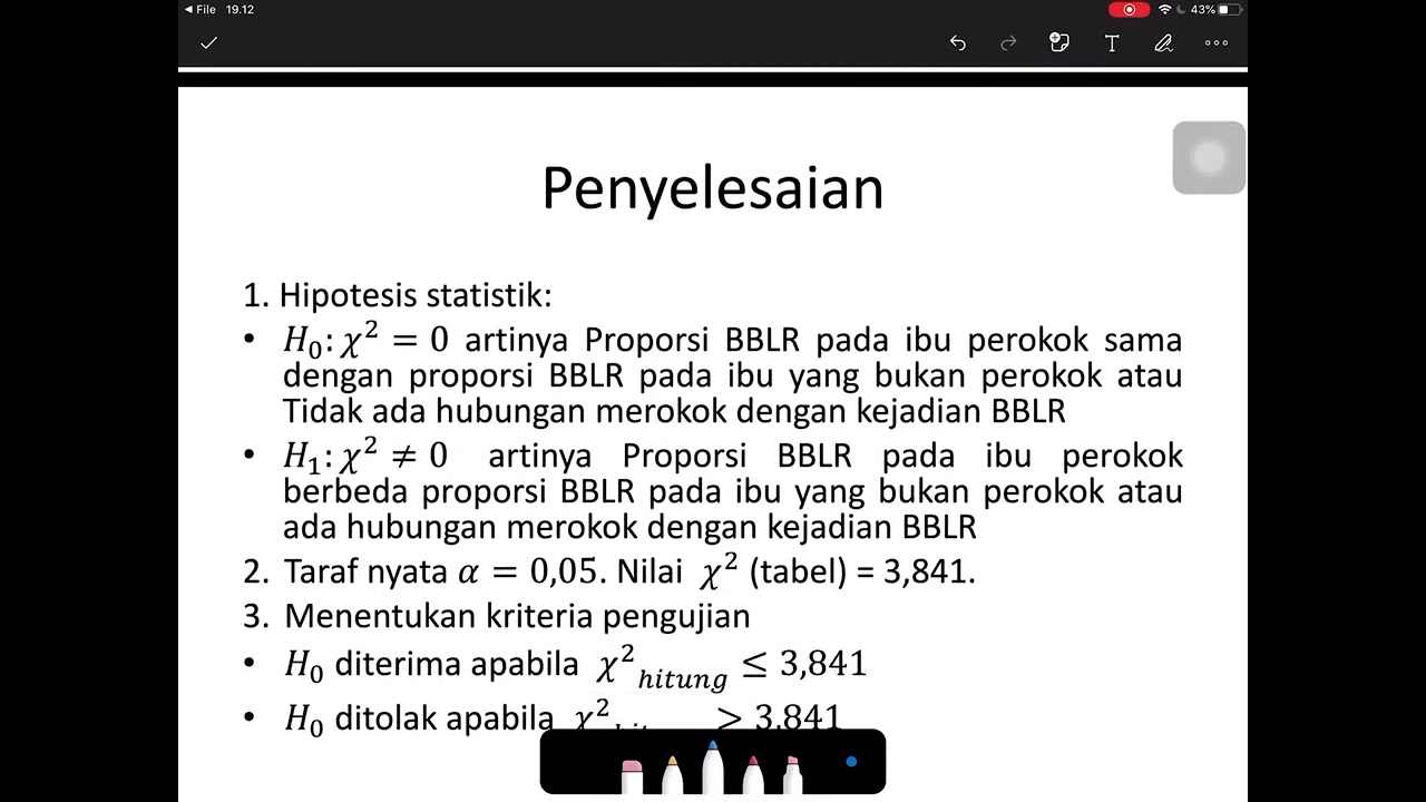 Uji Chi Square (Contoh soal dan penyelesaian)