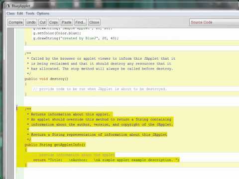 Simple Bluej Java Applets