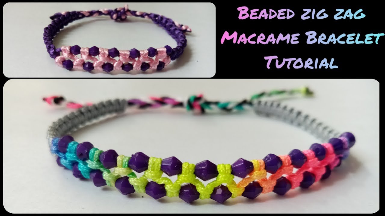 Beaded Zig Zag Macrame Bracelet [Tutorial]