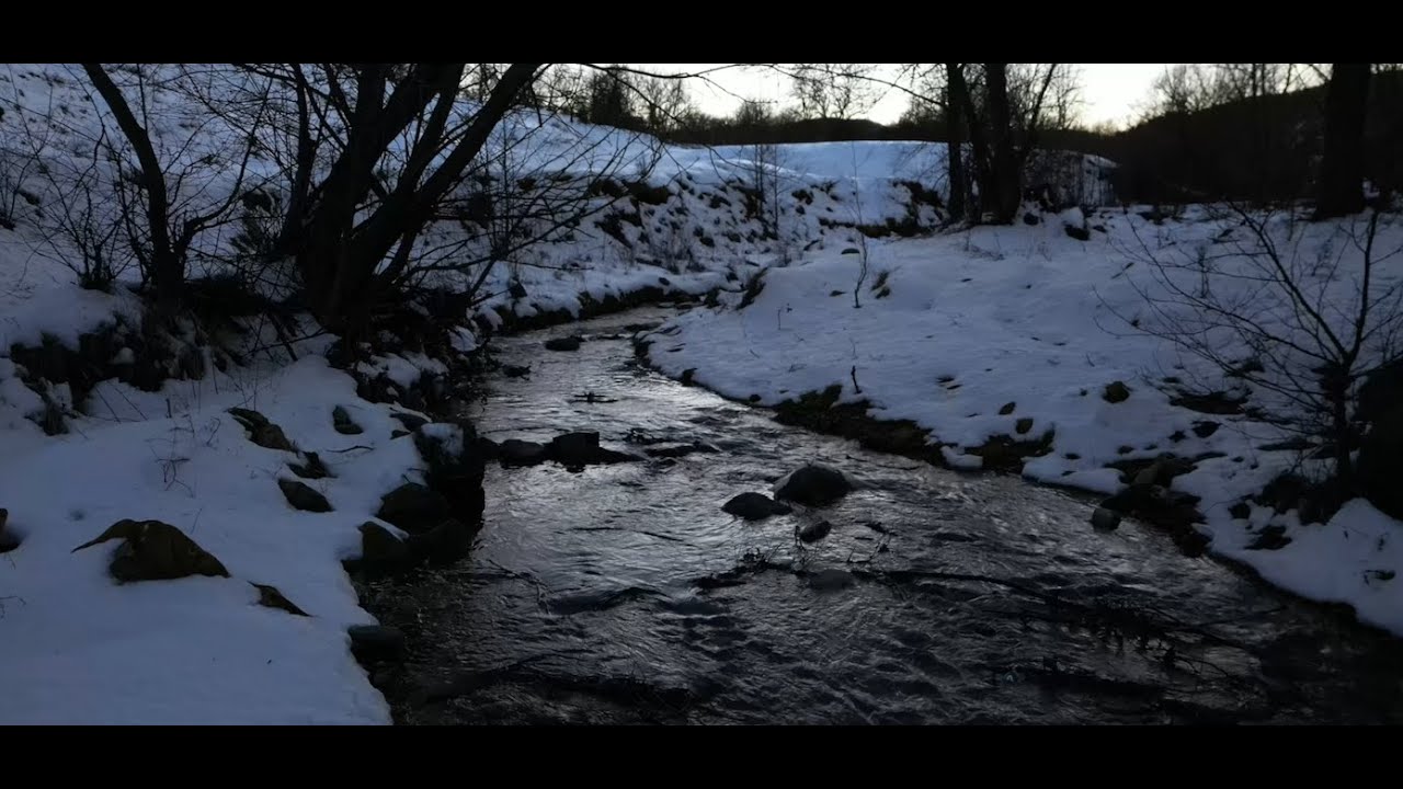Calming winter river for meditation, studying, sleeping, relaxation