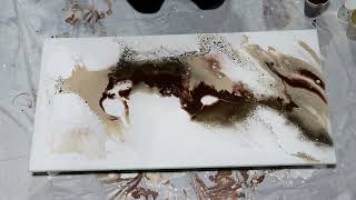 (825) Unbelievable Beige and Brown DIY Wall Art with Acrylics and Spray Paint, Mixed Media Art