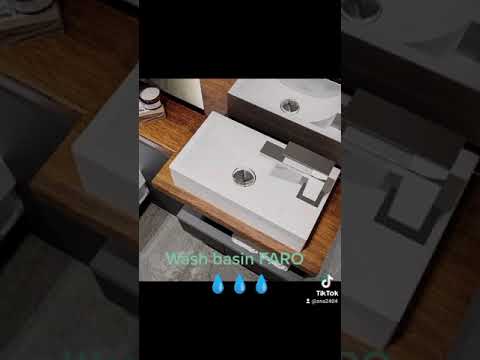 Черный матовый мини умывальник 408x227x100 правый Miraggio Faro R MiraStone - фото 2 - id-p1559664771