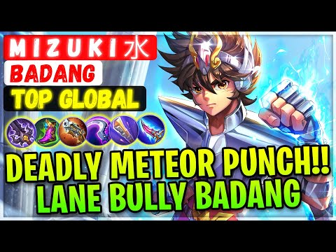 Deadly Meteor Punch!! Lane Bully Badang [ Top Global Badang ] M i z u k i 水 - Mobile Legends Emblem