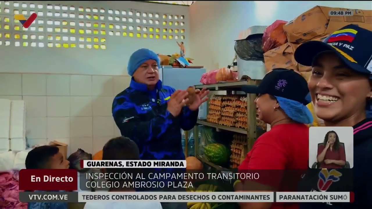 Diosdado Cabello visita campamento transitorio en Colegio Ambrosio Plaza de Guarenas