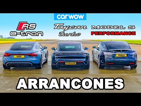 Audi RS e-tron GT vs Porsche Taycan vs Tesla Model S: ARRANCONES