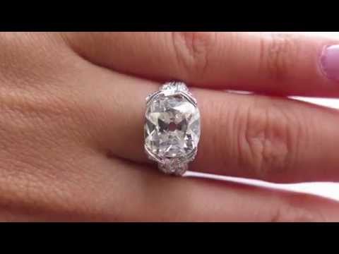 Belle Epoque, Edwardian 3.41ctw Old Mine Cushion VINTAGE ANTIQUE Diamond ENGAGEMENT Ring