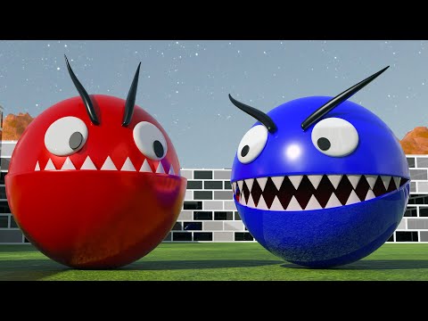 Red Pacman VS Blue Pacman Level 1