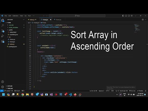 Java Program To Sort The Elements Of An Array In Ascending Order In Java Using Visual Studio Code