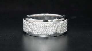 Custom Design 7 Row Pave Diamond Men's Band