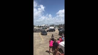 Hurricane Laura Stines Parking Lot Sulphur LA Video 1