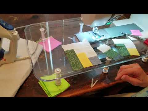 25.Half Log Cabin Block on Sewing Machine using Assembly Line Piecing